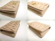 Photo7: miu miu Beige Matelasse Beige Leather Card Case Card Holder #a587