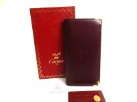 Cartier Must de Cartier Bordeaux Leather Bifold Long Wallet #a590