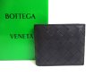 Photo1: BOTTEGA VENETA Dark Navy Blue Leather Small Bi-Fold Bill Wallet #a594 (1)