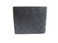 Photo2: BOTTEGA VENETA Dark Navy Blue Leather Small Bi-Fold Bill Wallet #a594 (2)