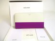 Photo1: CELINE Off White and Purple Leather Silver H/W Round Zip Long Wallet #a597 (1)