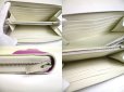 Photo8: CELINE Off White and Purple Leather Silver H/W Round Zip Long Wallet #a597