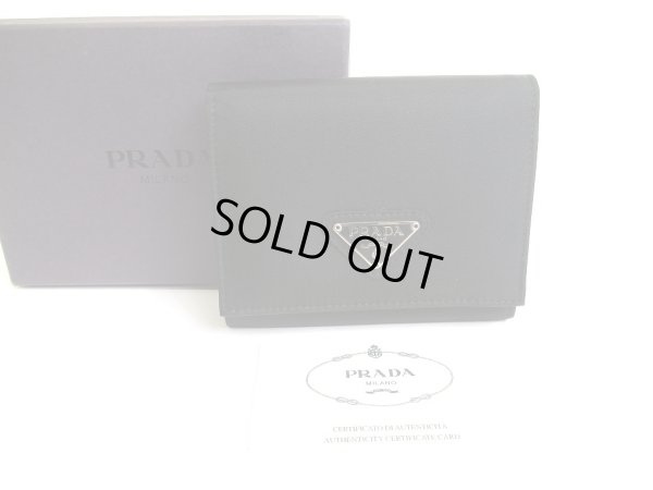 Photo1: PRADA Black Nylon and Leather Trifold Wallet Purse #a598