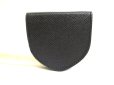 Photo2: LOUIS VUITTON Taiga Black Leather Coin Purse Porto Monnaie Gousset #a600 (2)