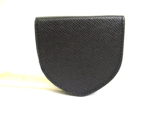 Photo2: LOUIS VUITTON Taiga Black Leather Coin Purse Porto Monnaie Gousset #a600