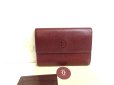 Photo1: Cartier Must de Cartier Bordeaux Leather Trifold Wallet #a601 (1)