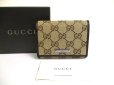 Photo1: GUCCI Beige GG Canvas Business Card Credit Card Holder #a604 (1)