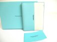 Photo1: Tiffany&Co. Blue White Leather Passport Holder Notebook Holders #s607 (1)