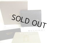 BVLGARI BVLGARI Black Leather Coin Purse #a612