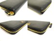 Photo7: PRADA Saffiano Black Leather Gold H/W Large Round Zip Long Wallet #a616