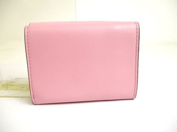 Photo2: FENDI ROMA Pink Leather Trifold Wallet Compact Wallet #a617