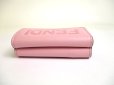 Photo6: FENDI ROMA Pink Leather Trifold Wallet Compact Wallet #a617