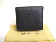 Photo1: LOUIS VUITTON Taiga Ardoise Leather Coin Purse Porto Monnaie Boite #a622 (1)