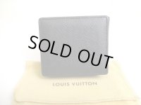 LOUIS VUITTON Taiga Ardoise Leather Coin Purse Porto Monnaie Boite #a622