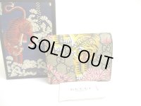 GUCCI GG Coating Canvas Leather Taiger Motif Bifold Wallet Compact Wallet #a624