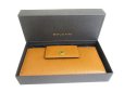 Photo12: BVLGARI Brown Leather Classico Gold H/W Trifold Long Flap Wallet #a632