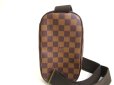 Photo2: LOUIS VUITTON Special Order Damier Brown Leather Belt Bag Gange #a634 (2)