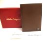 Photo1: Salvatore Ferragamo Brown Leather ID Cover Passport Holder Card Holder #a635 (1)