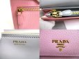 Photo10: PRADA Pink and Gray Deer Leather Bifold Long Flap Wallet #a636