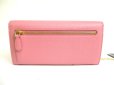 Photo2: PRADA Pink and Gray Deer Leather Bifold Long Flap Wallet #a636 (2)