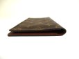 Photo6: LOUIS VUITTON Monogram Brown Leather Flap Checkbook Bill Wallet #a640