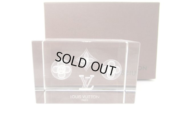Photo1: LOUIS VUITTON Monogram Translucent Crystal Paper Weight #a643