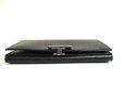 Photo6: GUCCI Vintage G Clip Black Leather Long Flap Wallet Purse #a646