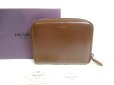 Photo1: PRADA Brown Leather Bifold Wallet Compact Wallet #a647 (1)