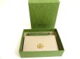 Photo12: GUCCI Double G Beige Yellow Leather Business Card Credit Card Holder #a651