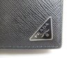 Photo10: PRADA Black Saffiano Triang Leather Card Case Card Holder #a656