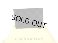 LOUIS VUITTON Damier Graphite Leather Bifold Pince Bill Wallet #a674