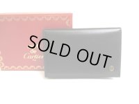 Cartier Pasha de Cartier Black Leather Gold H/W Card Holder #a675