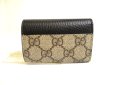 Photo2: GUCCI Double G GG Black Leather Gold H/W 6 Pics Key Cases #a696 (2)