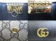 Photo9: GUCCI Double G GG Black Leather Gold H/W 6 Pics Key Cases #a696