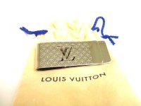 LOUIS VUITTON Stainless Steel Champs Elysees Bill Money Clip #a967
