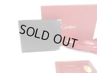 Cartier Must de Cartier Black Leather Bifold Wallet Purse #a699