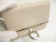 Photo11: Salvatore Ferragamo Gancini Light Beige Leather Silver H/W Bifold Wallet #a701
