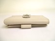 Photo6: Salvatore Ferragamo Gancini Light Beige Leather Silver H/W Bifold Wallet #a701