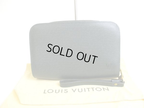 Photo1: LOUIS VUITTON Taiga Episea Leather Clutch Bag Document Case Baikal #a708