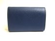Photo2: PRADA Blue Saffiano Mtal Leather Trifold Wallet Compact Wallet #a717 (2)