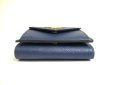 Photo5: PRADA Blue Saffiano Mtal Leather Trifold Wallet Compact Wallet #a717