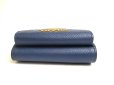 Photo6: PRADA Blue Saffiano Mtal Leather Trifold Wallet Compact Wallet #a717