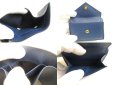 Photo9: PRADA Blue Saffiano Mtal Leather Trifold Wallet Compact Wallet #a717