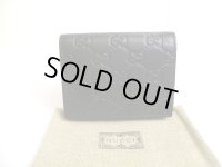 GUCCI GG Guccissima Black Leather Card Holder #a723