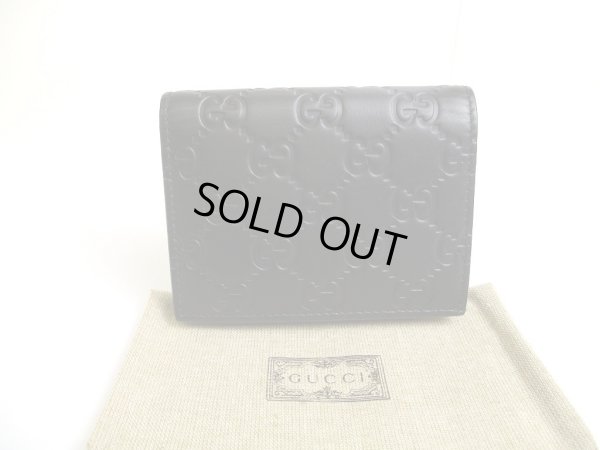 Photo1: GUCCI GG Guccissima Black Leather Card Holder #a723