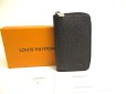 Photo1: LOUIS VUITTON Taiga Ardoise Leather Zippey Coin Purse Vertical #a724 (1)