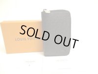 LOUIS VUITTON Taiga Ardoise Leather Zippey Coin Purse Vertical #a724