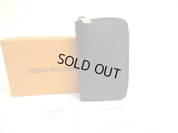 Photo1: LOUIS VUITTON Taiga Ardoise Leather Zippey Coin Purse Vertical #a724