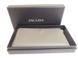 Photo12: PRADA Black Leather Large Round Zip Long Wallet #a725