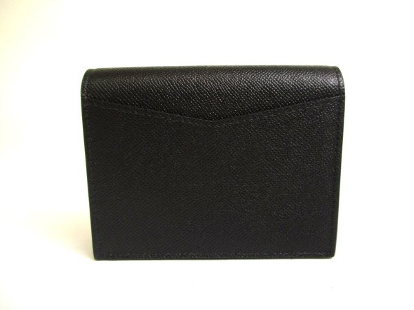 Photo2: BVLGARI Black Grain Calf Leather Business Card Case Card Holder #a731
